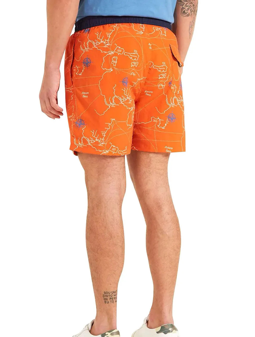 Bermuda Forum Masculina D'Água Beachshort Map Laranja
