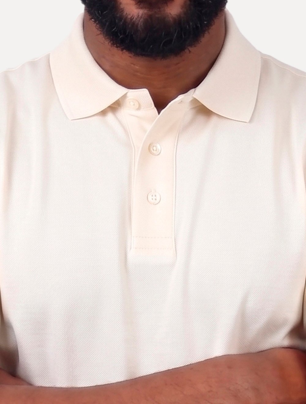 Polo Aramis Masculina Manga Curta Mercerizado Interlock Off White