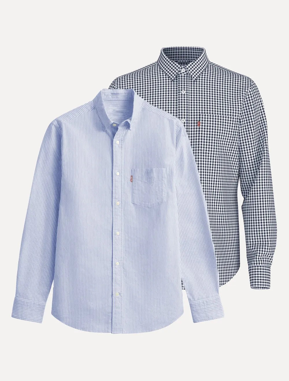 Kit Camisas Levis | Masculina Standard One Pocket Xadrez/Azul Claro