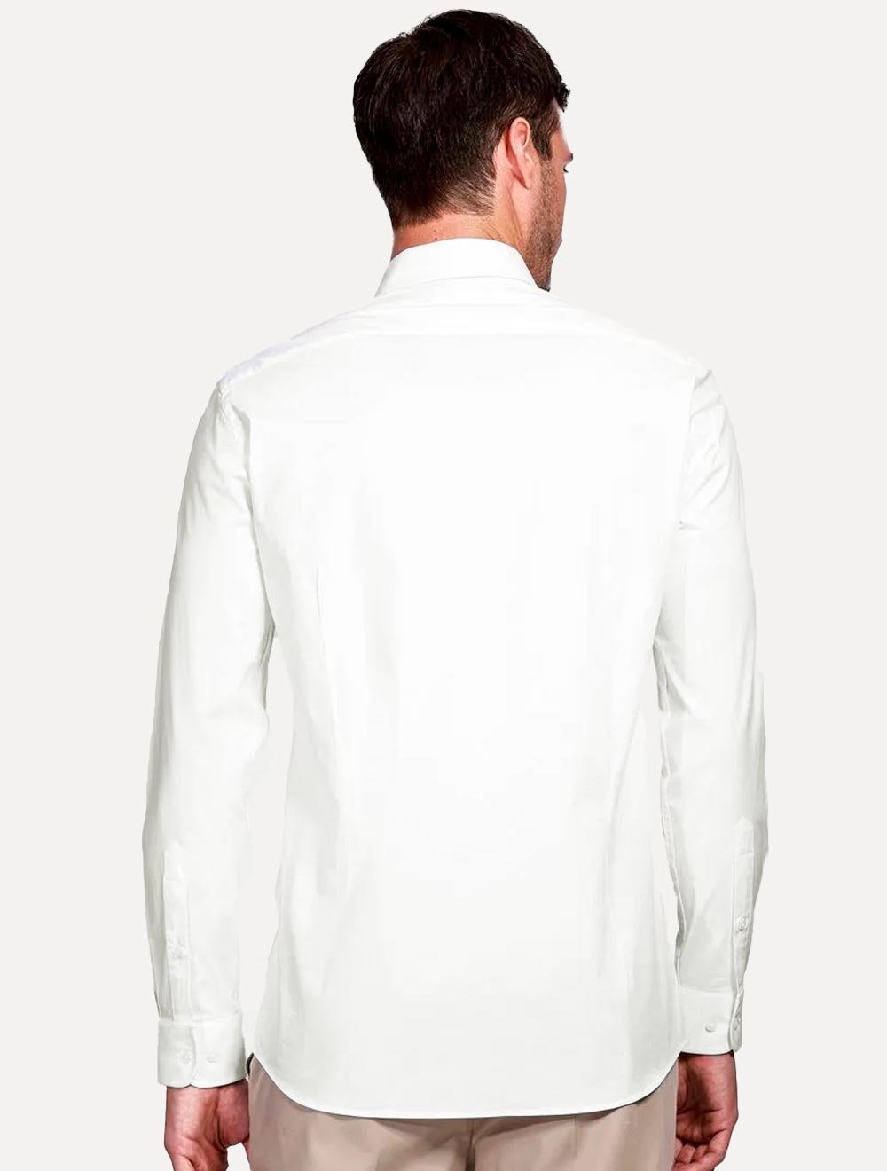 Camisa Aramis Masculina Slim Tricoline Liso Stretch Branca