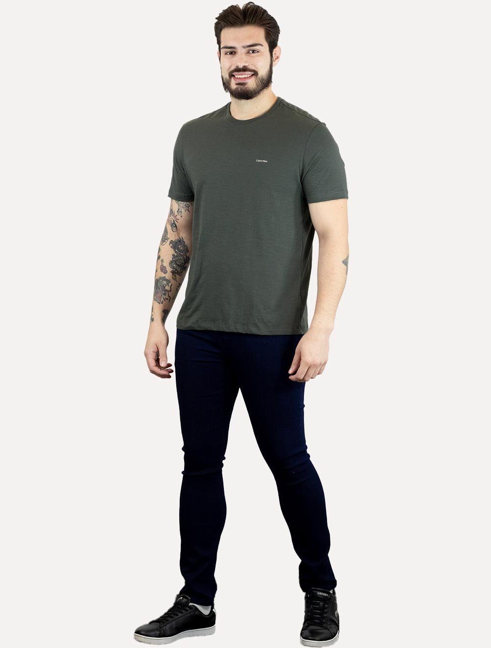 Camiseta Calvin Klein Masculina Flame New Logo Chumbo Mescla