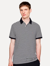 Polo Tommy Hilfiger Masculina Regular Piquet 1985 Striped Azul Marinho