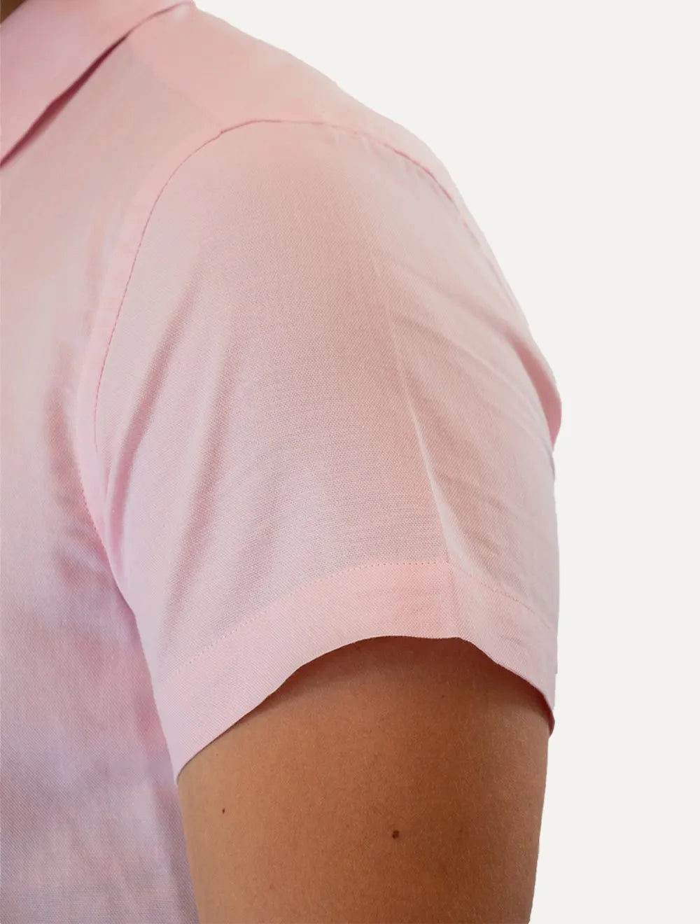 Camisa Original Penguin Masculina Manga Curta Regular Oxford Rosa Claro Mescla