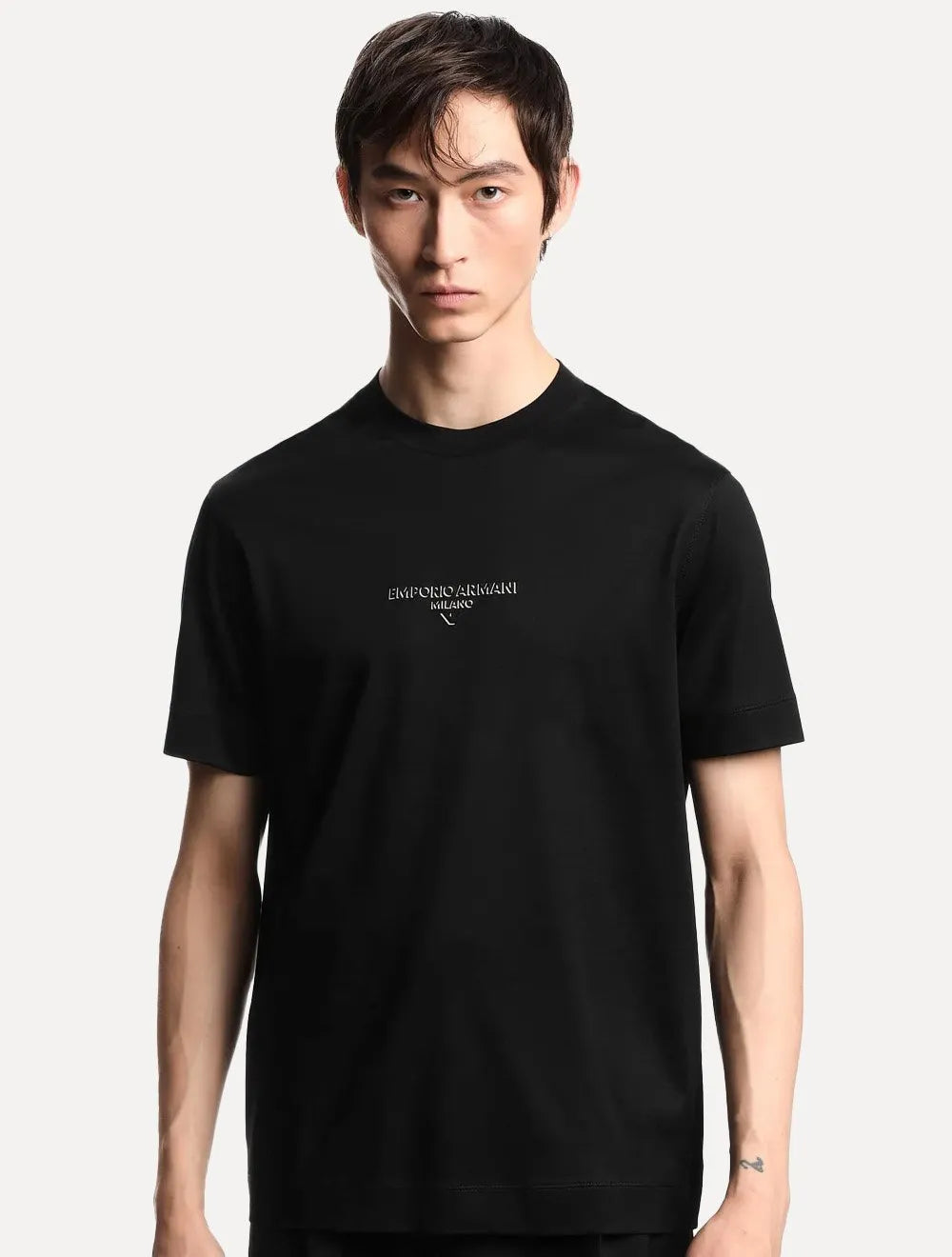 Camiseta Empório Armani Masculina Jersey Logo Chest Preta