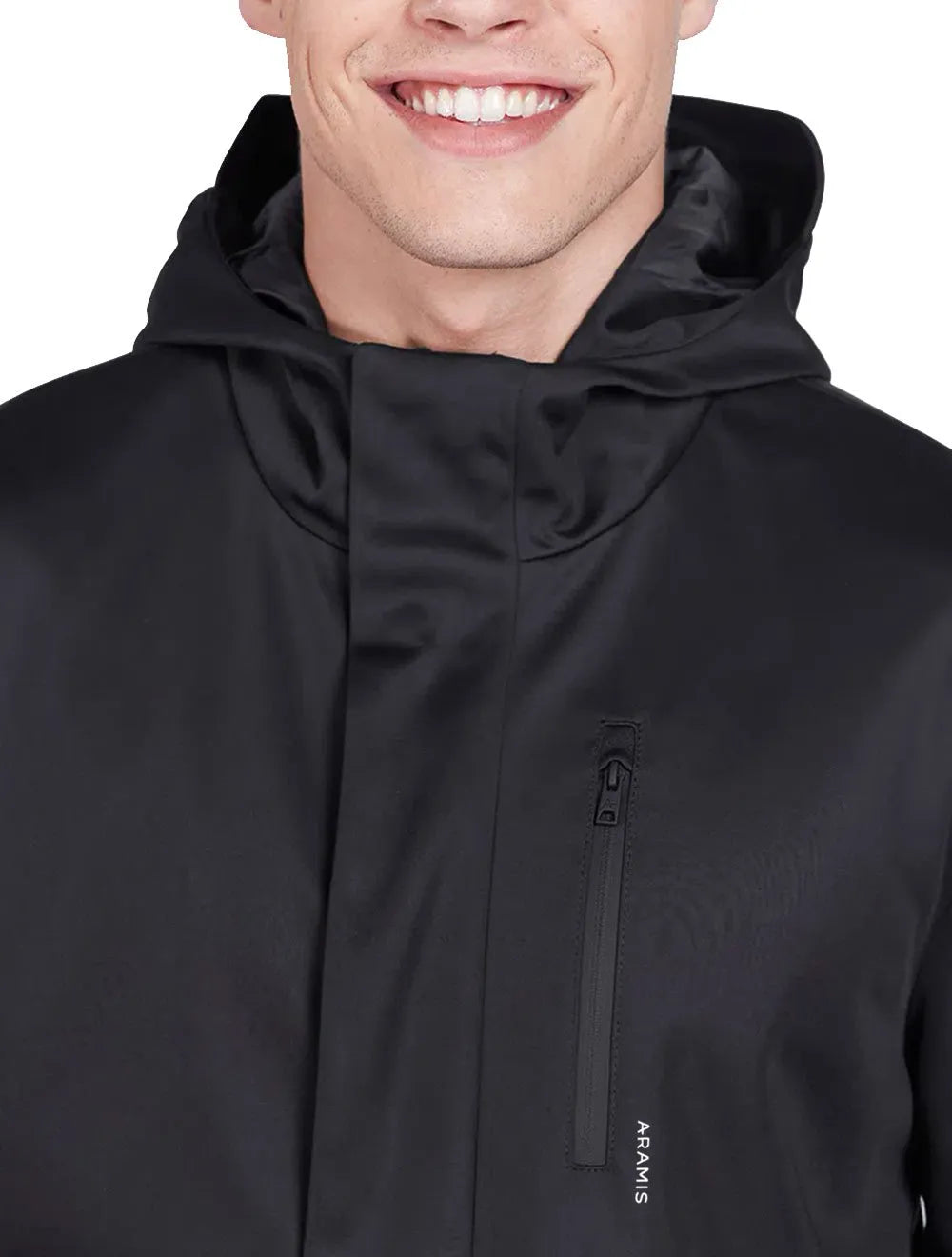 Jaqueta Aramis Masculina Nylon Hoodie Liquid Repeller Preta