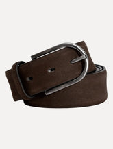 Cinto Aramis Masculino Basico Couro Suede Marron Médio