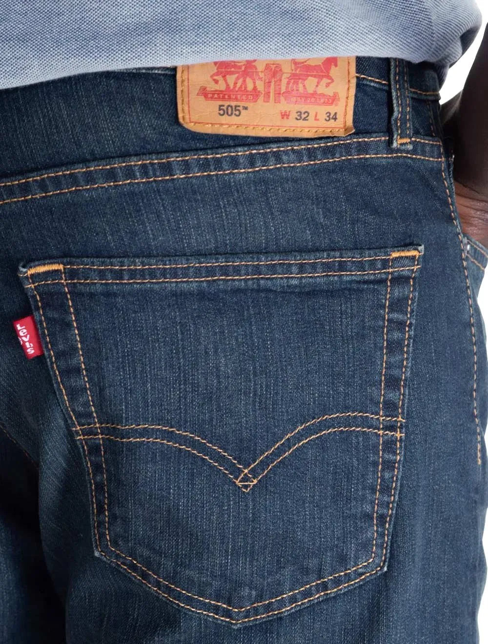 Calça Levis Jeans Masculina 505 Regular Stretch Greenish Washed Médio