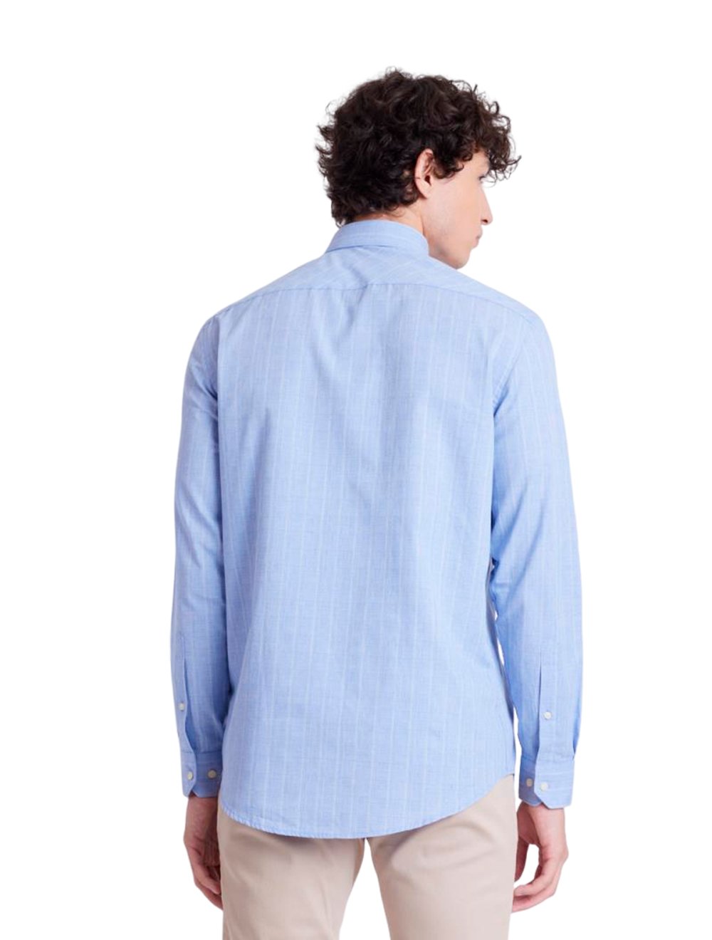 Camisa Aramis Masculina Regular Pocket Tricoline Quadri Xadrez Azul