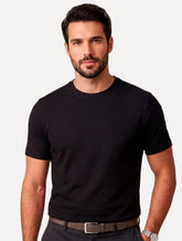 Camiseta Dudalina Regular Fit Listras Relevo Preta