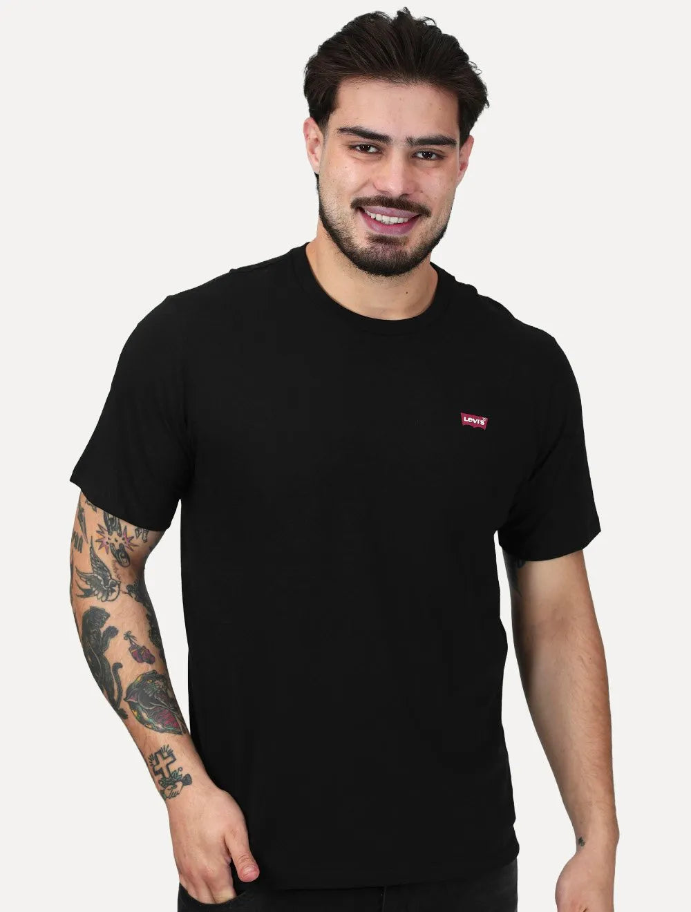 Camiseta Levis Masculina Standard Classic Printed Housemark Preta