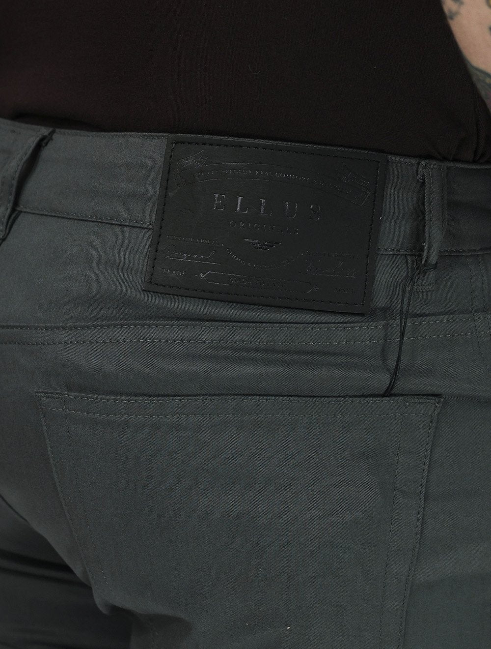 Calça Ellus Masculina Sarja Slim Color Twill Power Chumbo