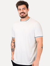 Camiseta Armani Exchange Masculina Regular Fit Marca Gola Off-White