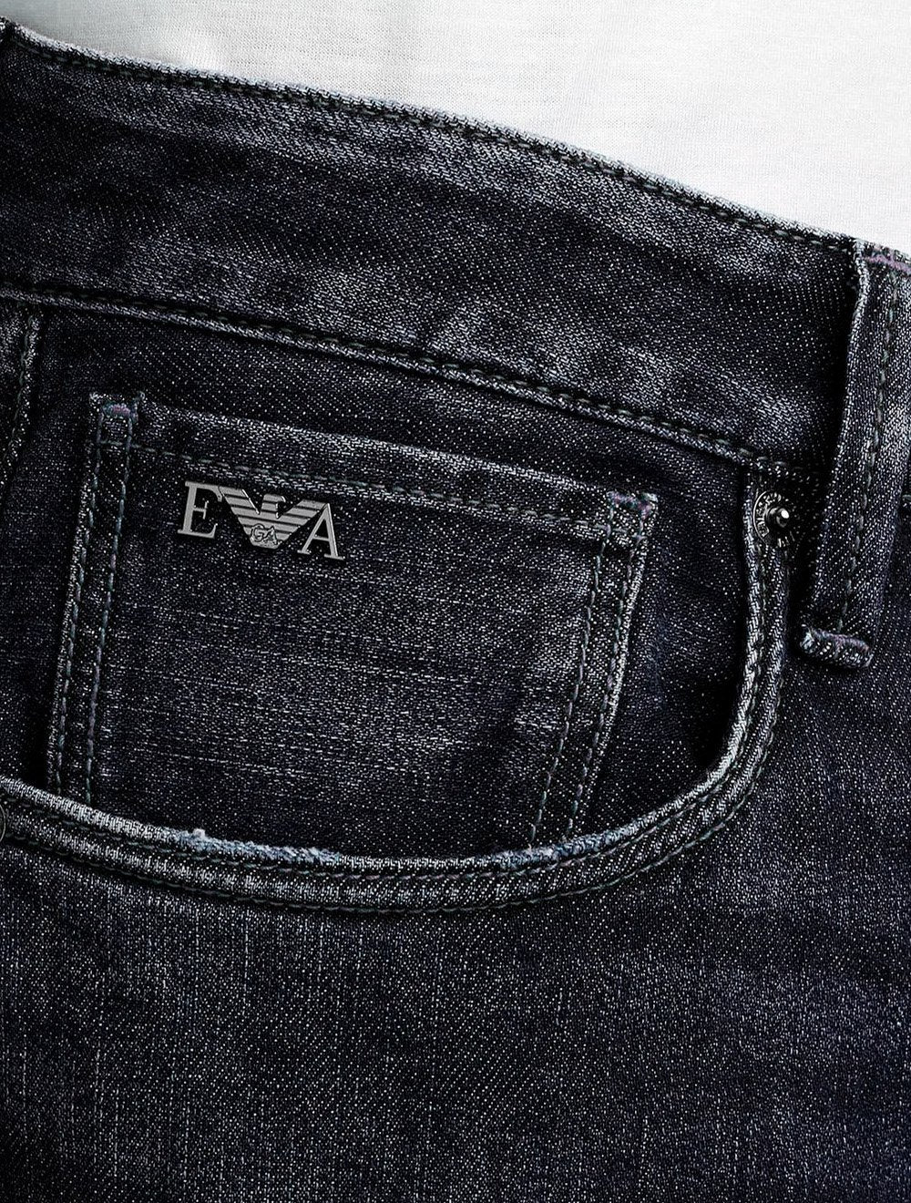 Calça Jeans Empório Armani Masculina J06 Slim Fit 5 Pockets Azul Escuro