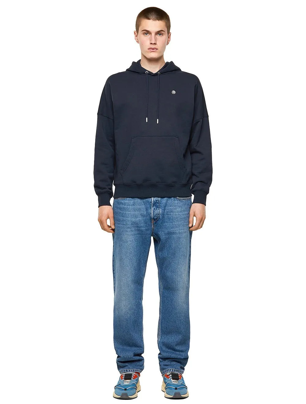 Moletom Diesel Masculino S-Krib Hoodie Romohi Azul Marinho