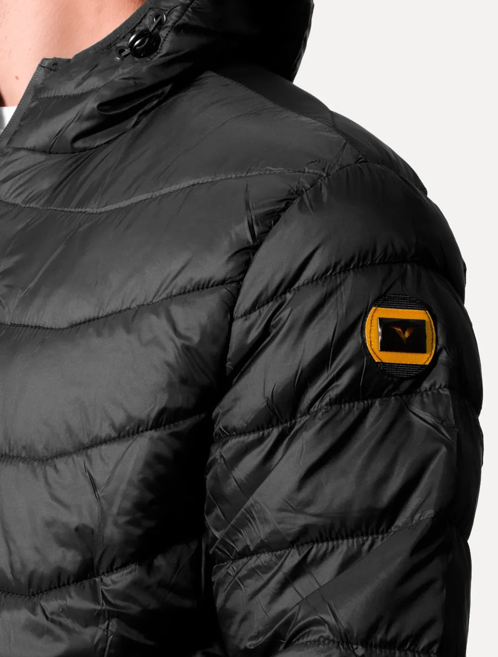 Jaqueta Victory Eagle Masculina Nylon Hoodie Puffer Preta