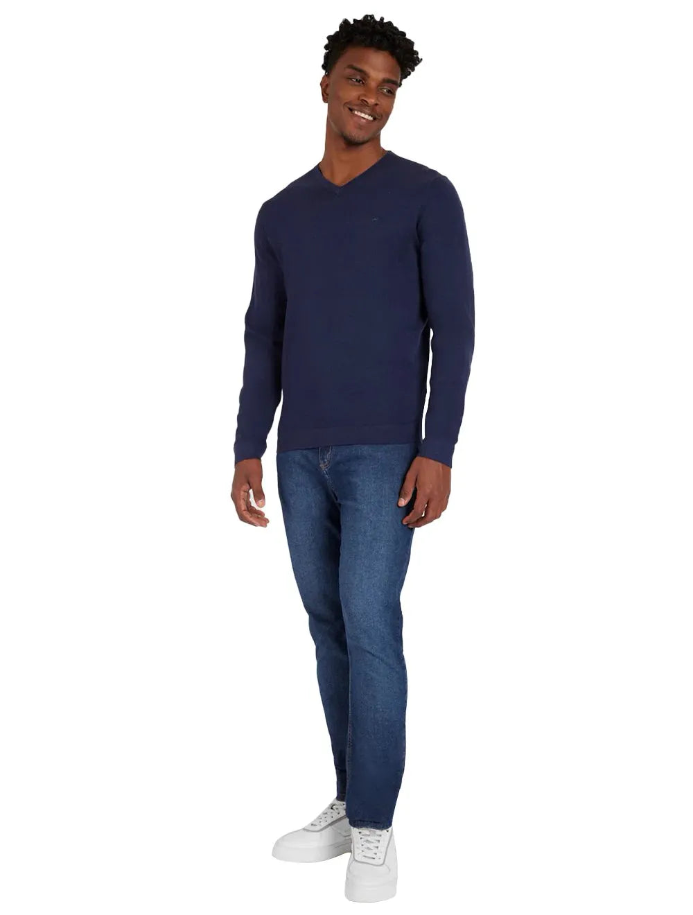 Suéter Aramis Masculino Tricot V-Neck Azul Marinho