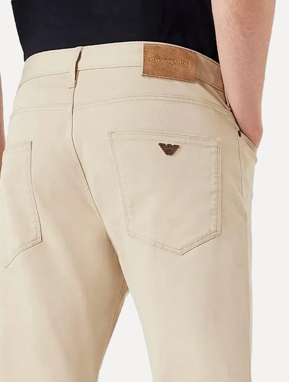 Calça Jeans Empório Armani Masculina J06 Slim Fit 5 Pockets Caqui