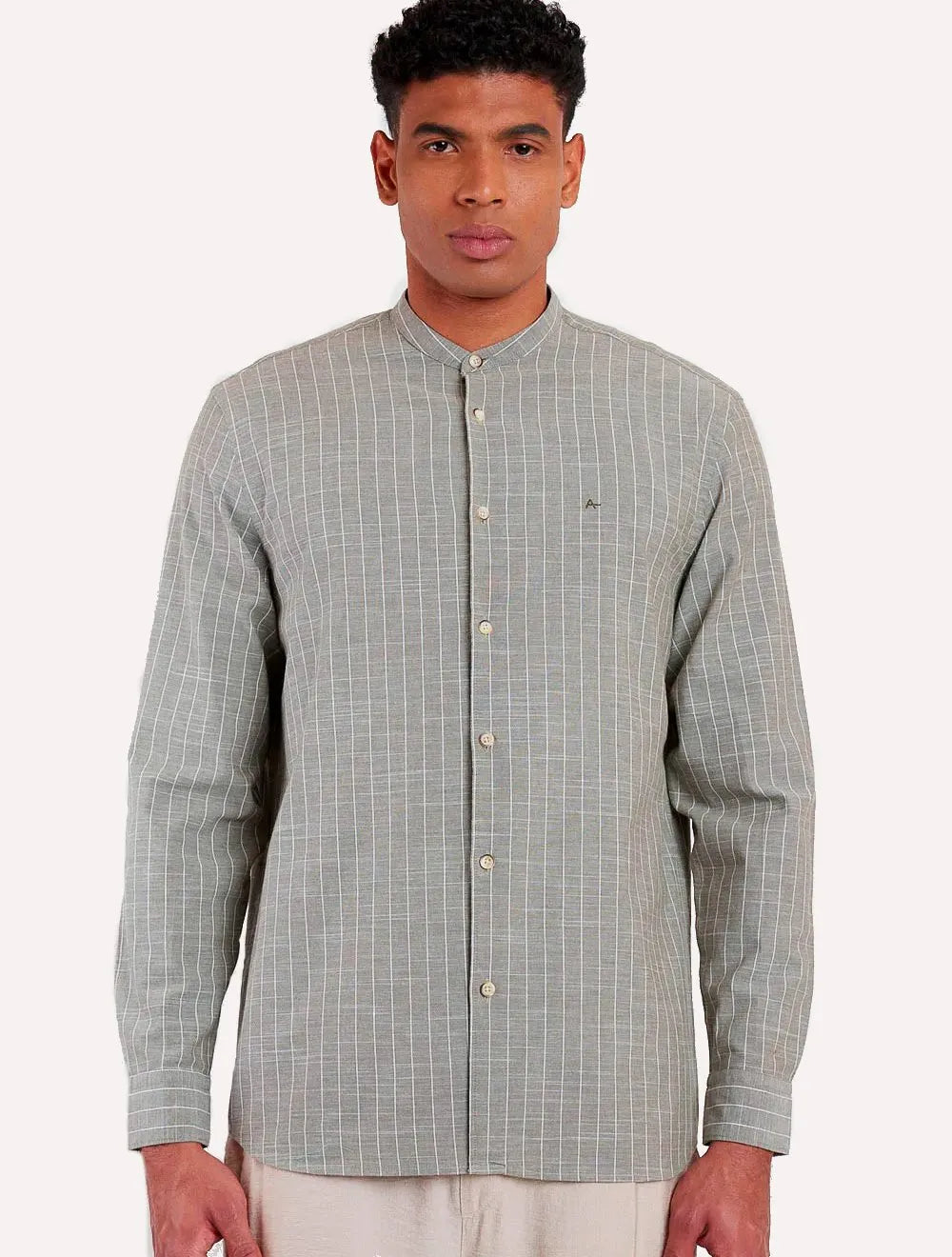 Camisa Aramis Masculina Regular Gola Padre Listras Verde