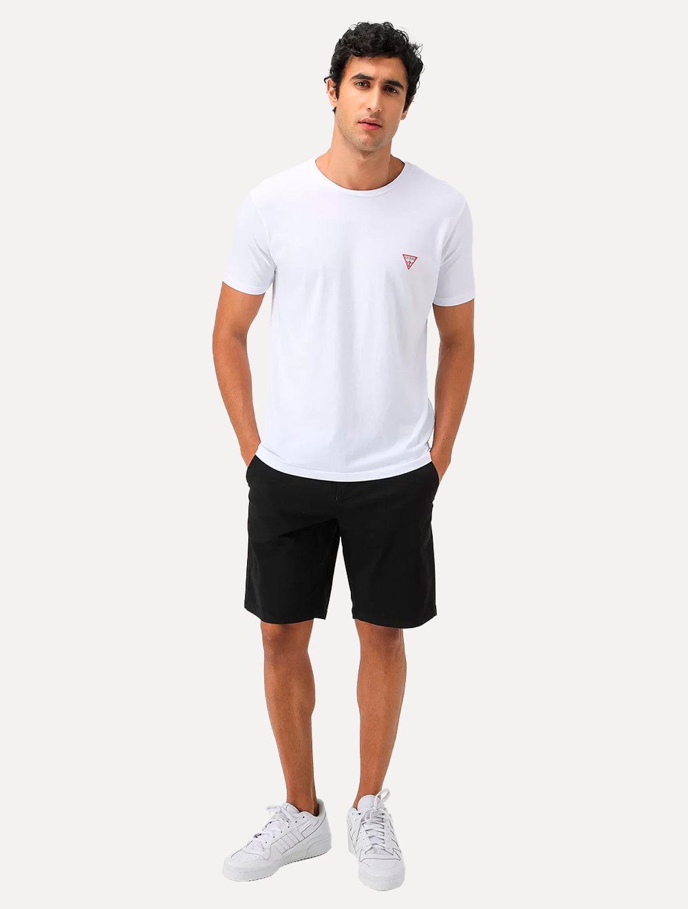 Camiseta Guess Masculina Original Small Triangle Branca