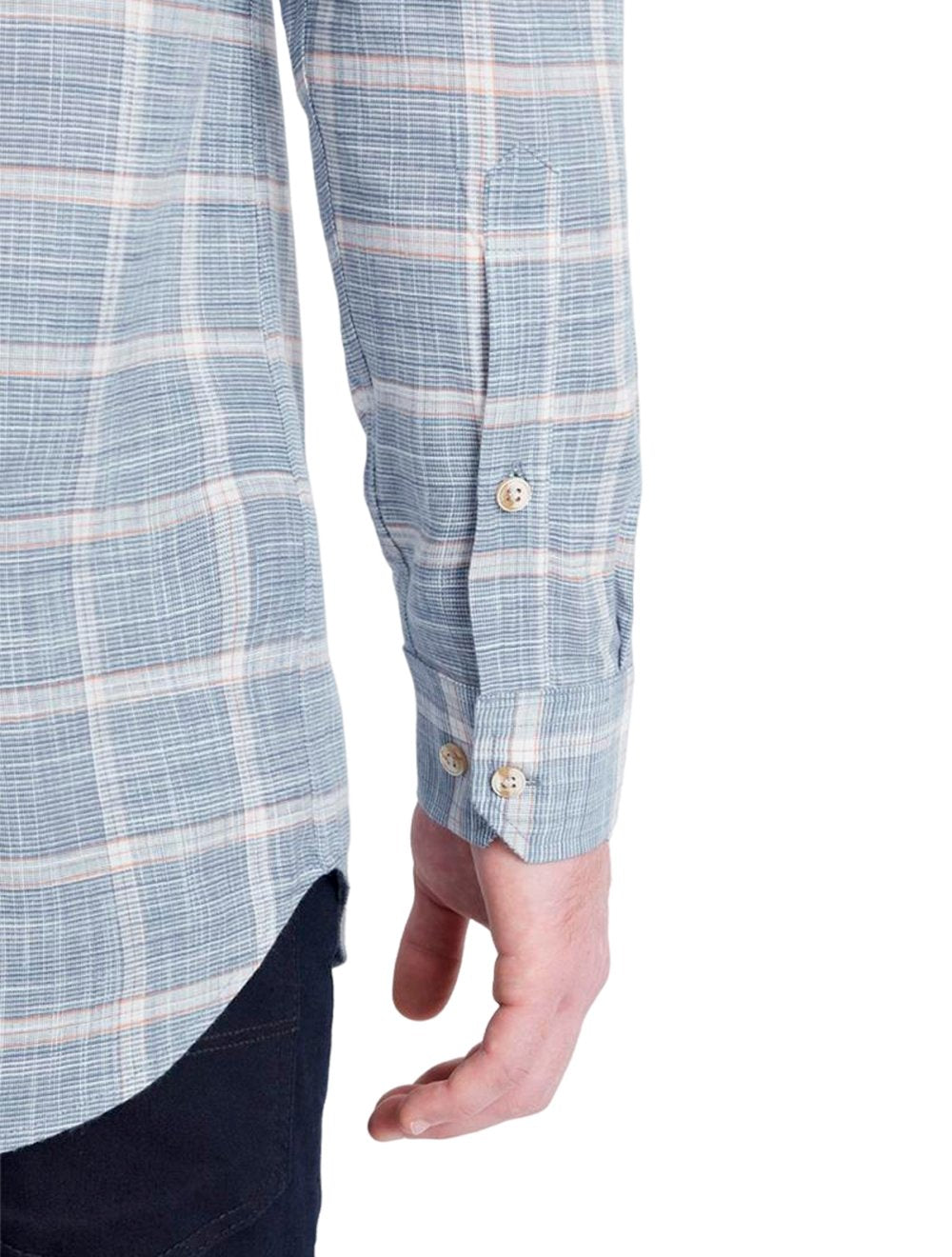 Camisa Aramis Masculina Slim Flame Xadrez Azul