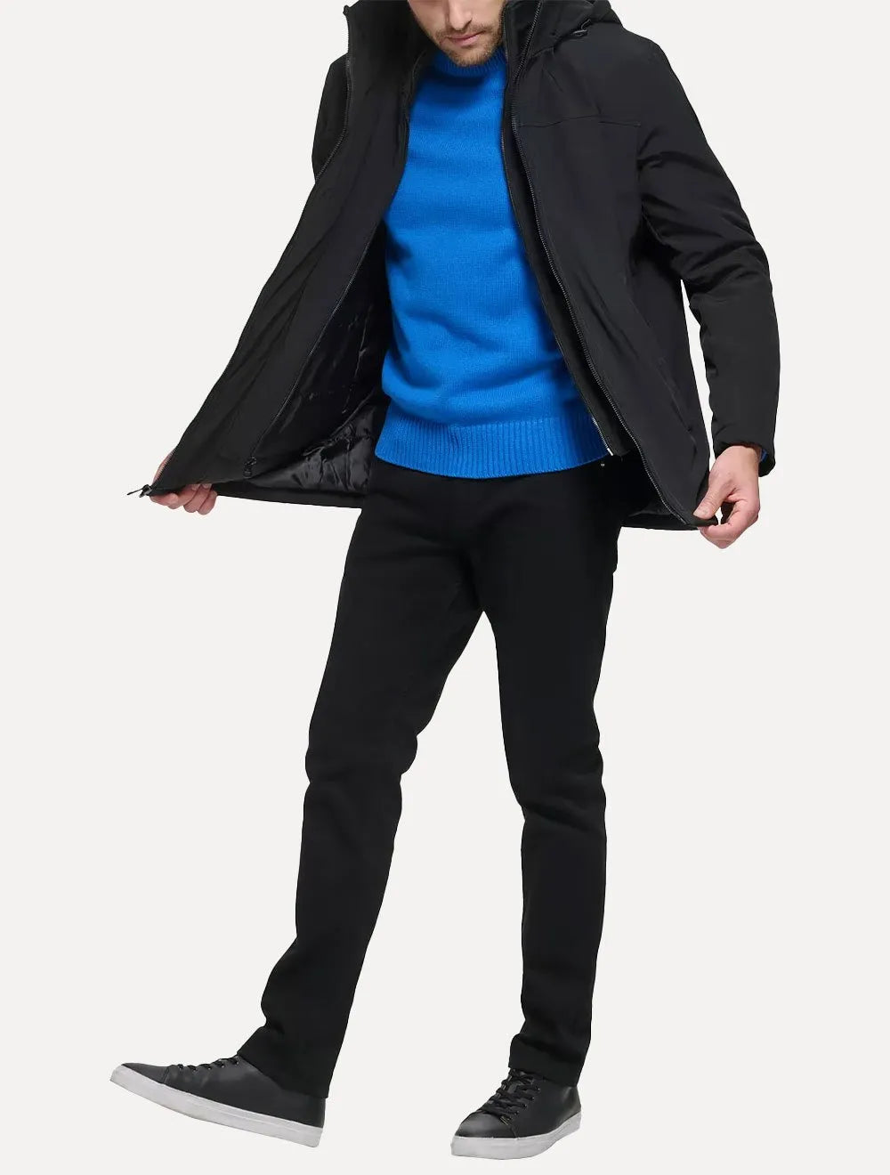 Jaqueta Calvin Klein Hooded Clássica Preta
