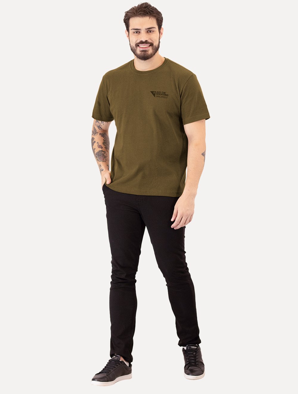 Camiseta Osklen Masculina Regular Big Shirt Carimbo Marrom
