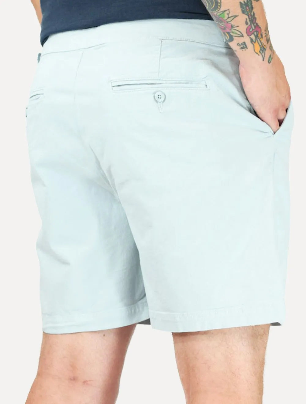 Bermuda Sergio K Chino Sarja Elastano Com Fivela S26 Azul Claro