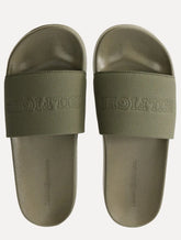 Chinelo Tommy Hilfiger Print Tumble Pool Slide Verde Militar