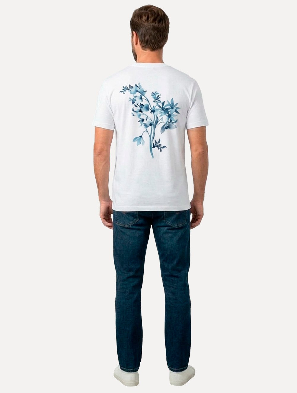 Camiseta Osklen Masculina Regular Vintage Floral Aquarela Branca