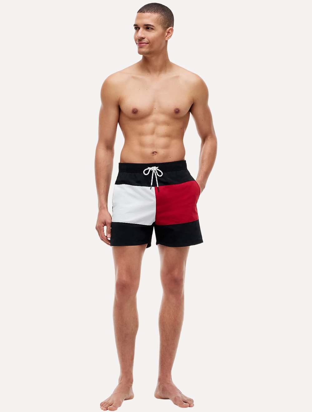 Short Tommy Hilfiger Medium Drawstring Big Colourblock Azul Marinho