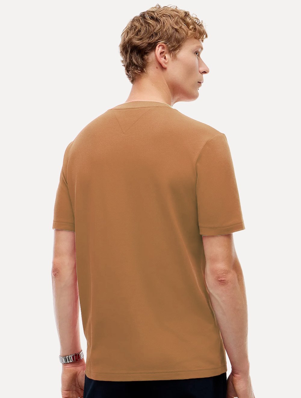 Camiseta Tommy Hilfiger Masculina Regular Piquet Pocket Marrom