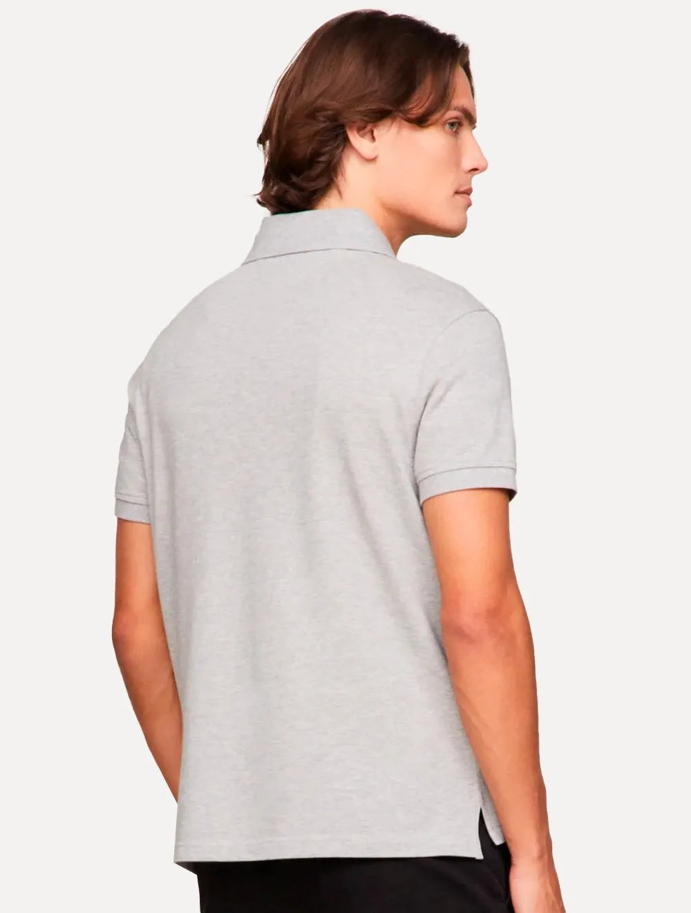Polo Tommy Hilfiger Masculina Regular Piquet 1985 Light Cinza Mescla