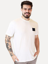 Camiseta Armani Exchange Masculina Regular Rubber AX Logo Off-White