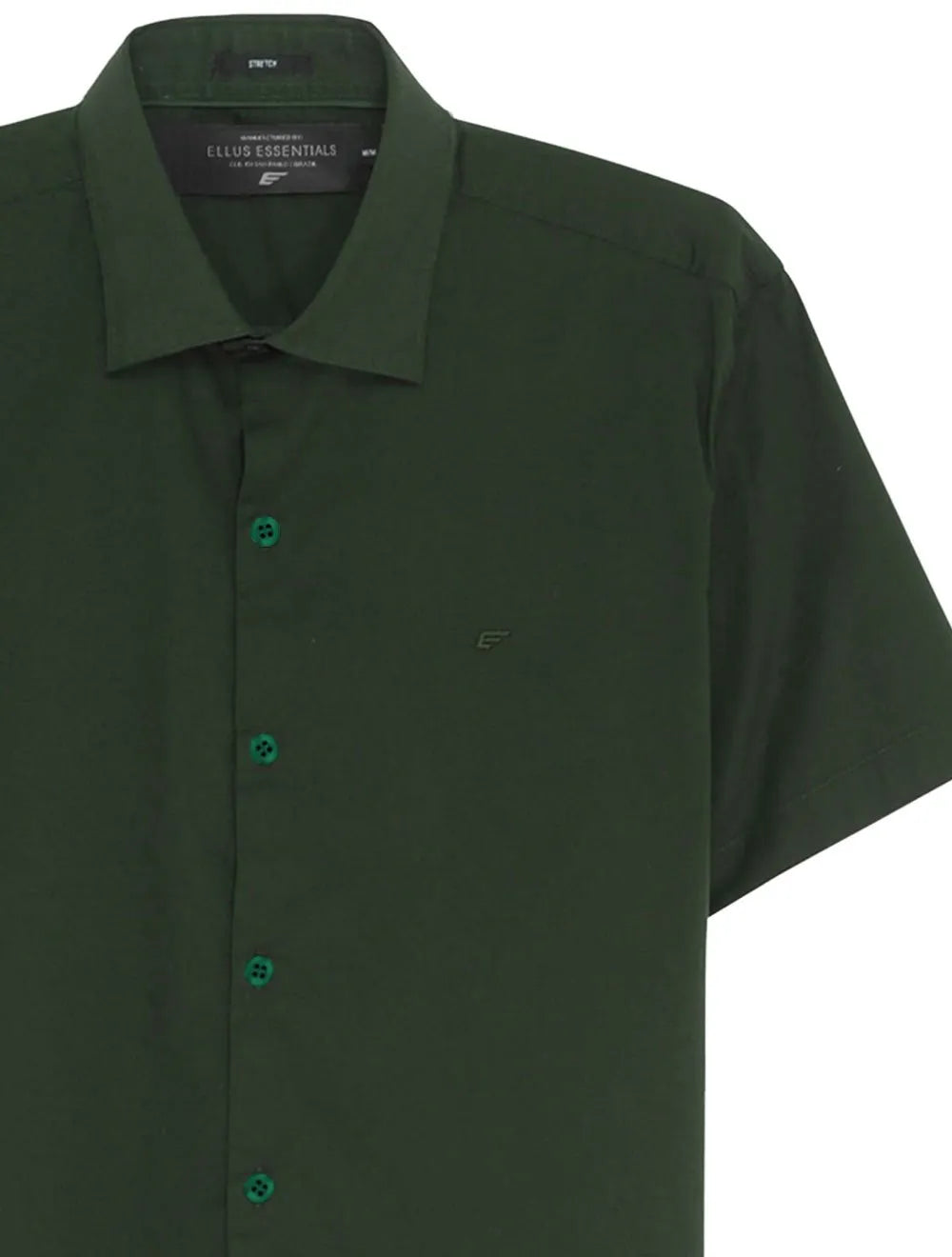 Camisa Ellus Masculina Manga Curta Tricoline LY Classic Italian Verde