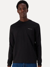 Camiseta Tommy Jeans Masculina Manga Longa Linear Chest Preto