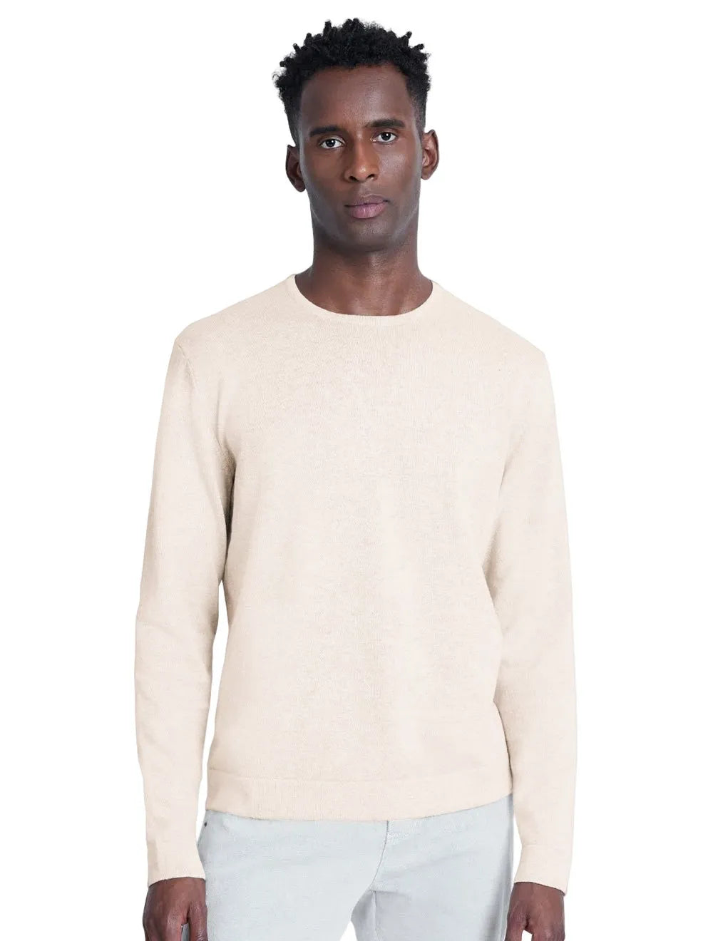 Suéter Aramis Masculino Tricot Crewneck Areia