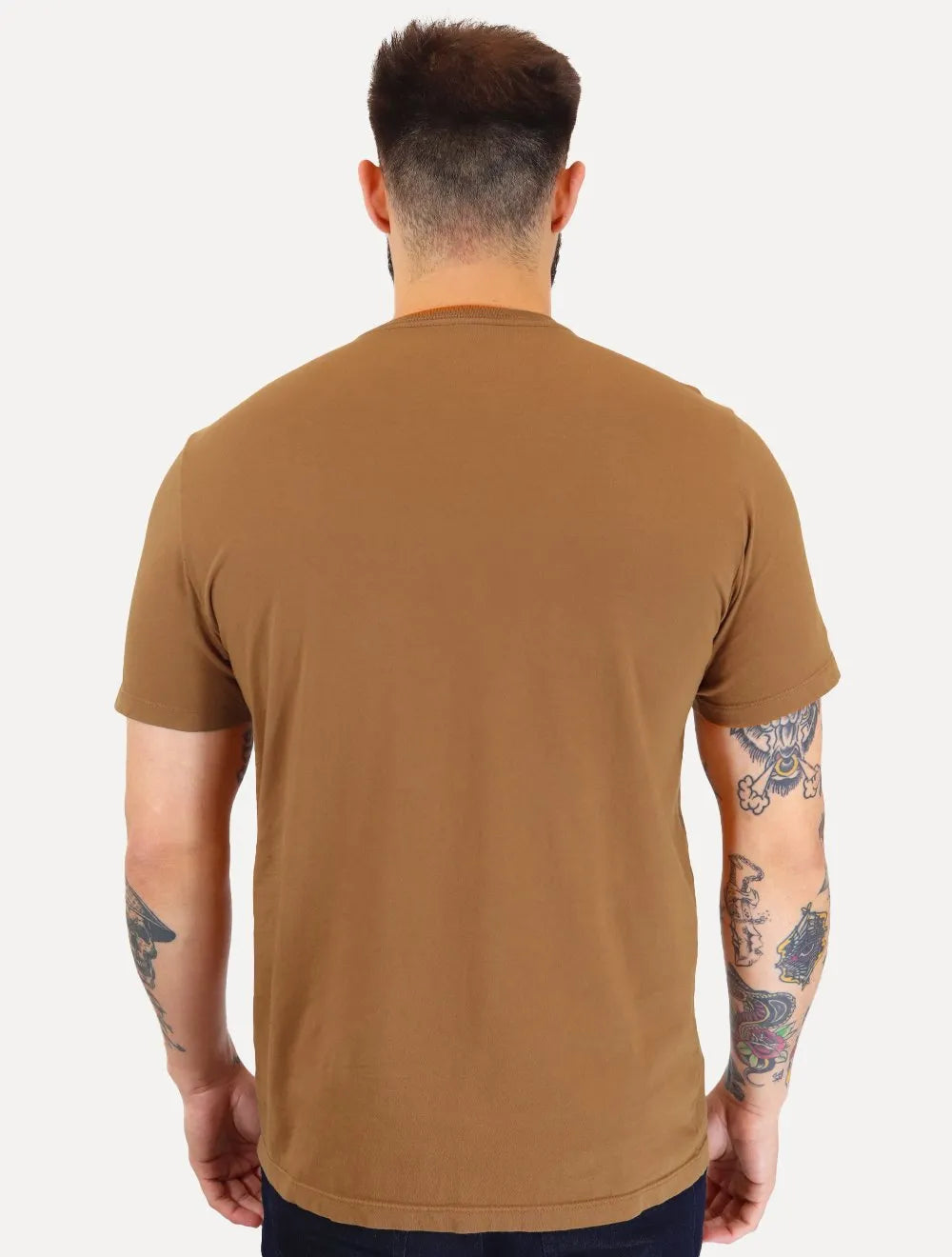Camiseta Calvin Klein Jeans Masculina New Re Issue Frontal Logo Marrom