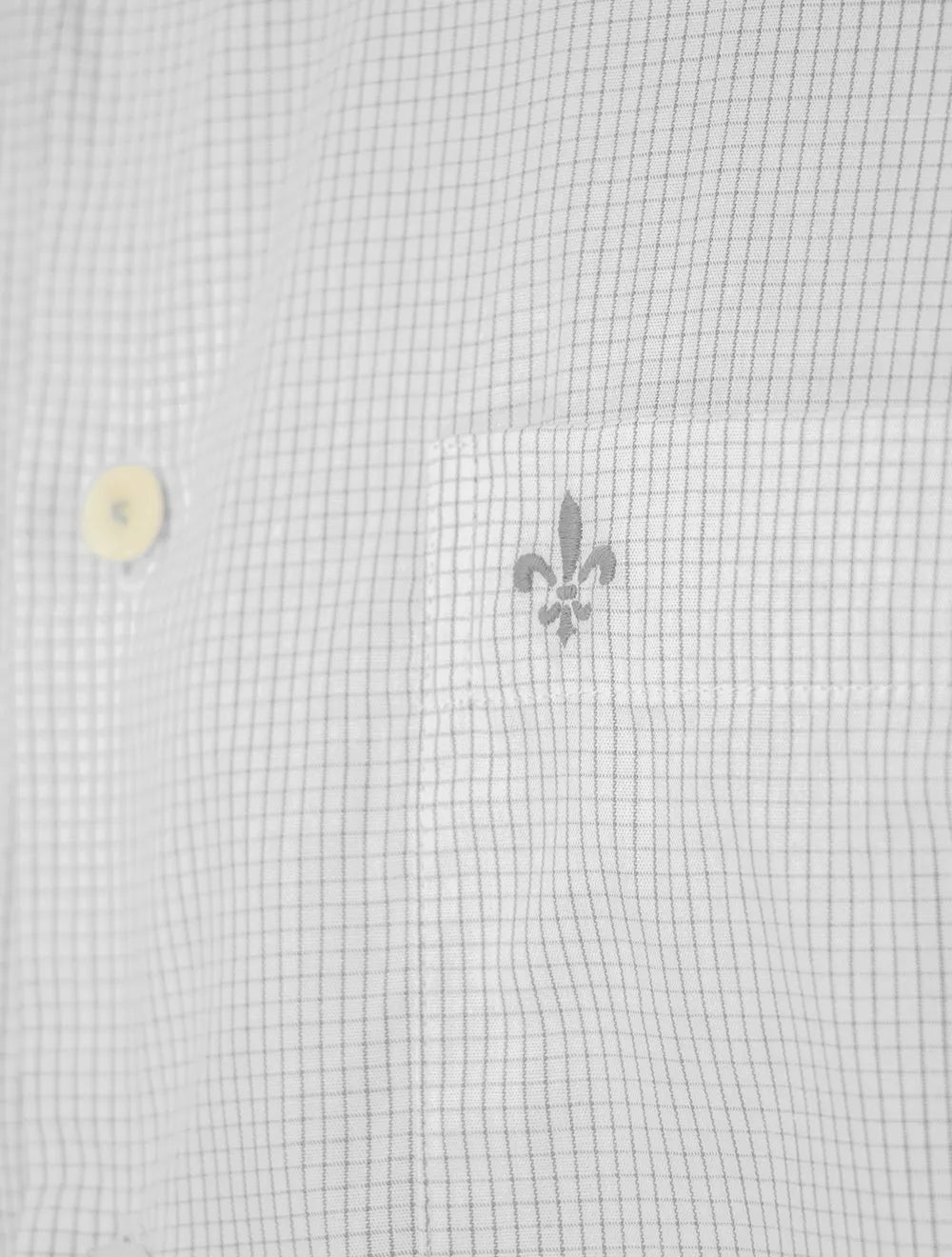 Camisa Dudalina Masculina Comfort Superfine Cotton Pocket Grid Cinza Médio