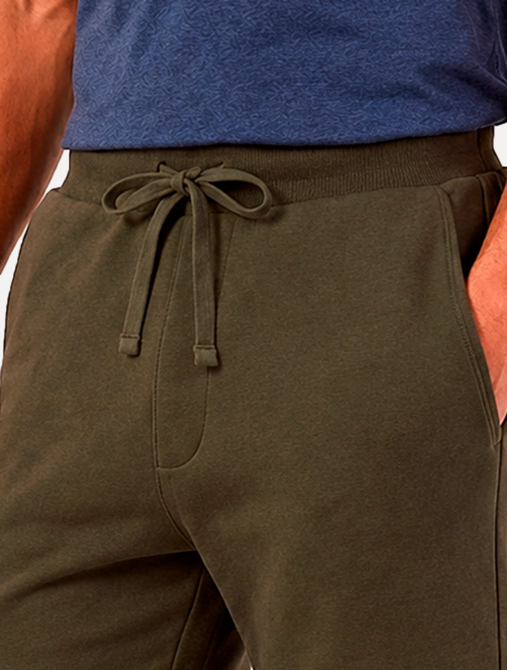 Bermuda Calvin Klein Jeans Moletom Cadarço RE Issue Verde Militar