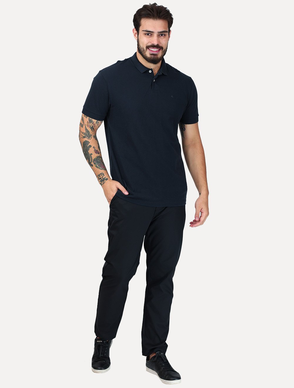 Polo Aramis Masculina Regular Basic Piquet Surton Logo Azul Marinho