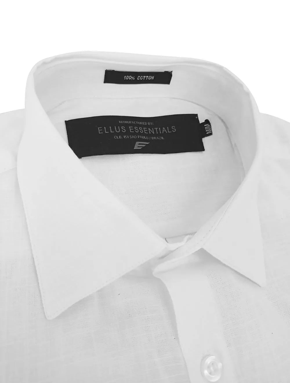 Camisa Ellus Masculina Regular Linen Like Classic Italian Branca