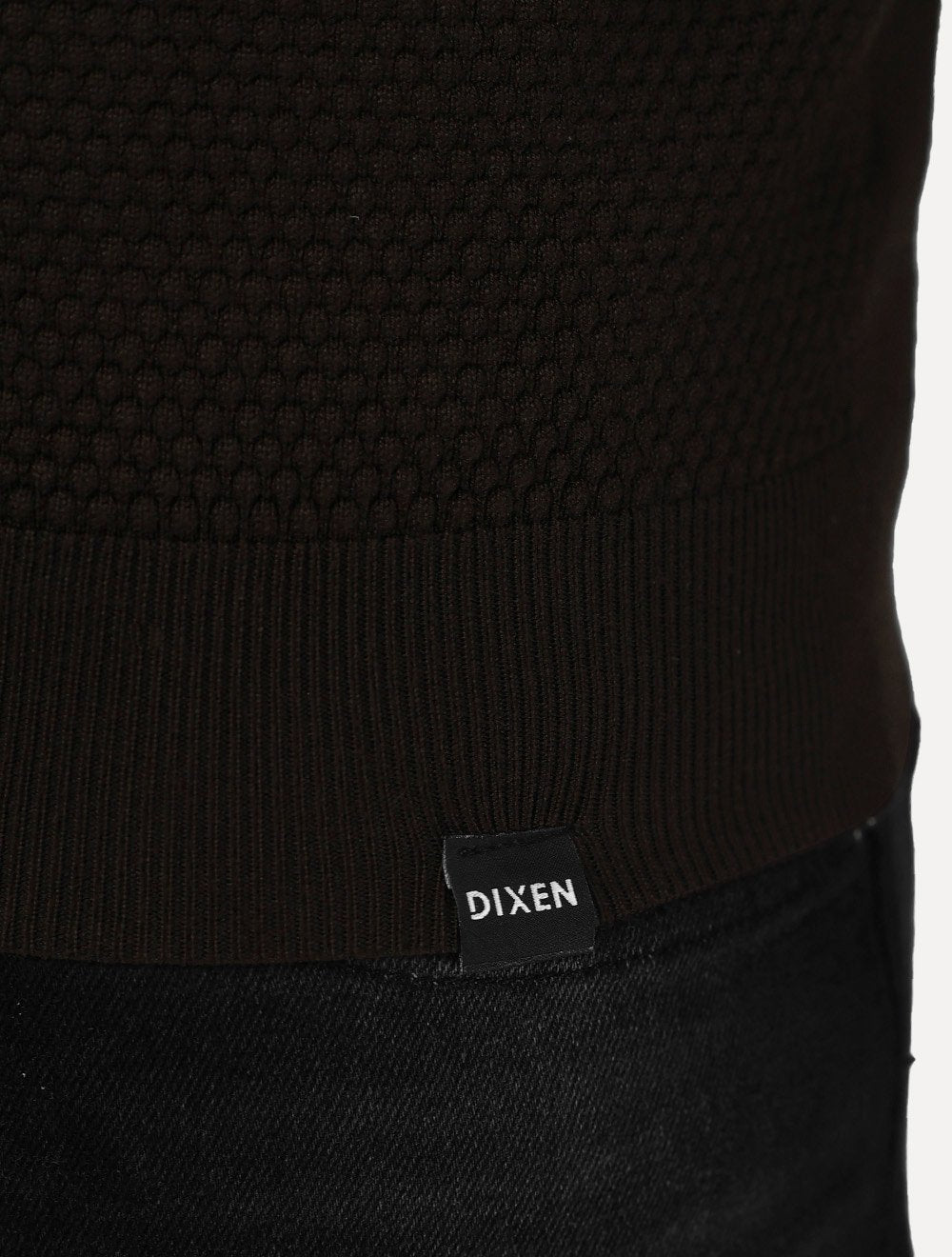 Suéter Dixen Masculina Tricot Manga Longa Frente Texturizada Marrom
