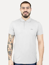 Polo Colcci Masculina Piquet Gray Simple Logo Cinza