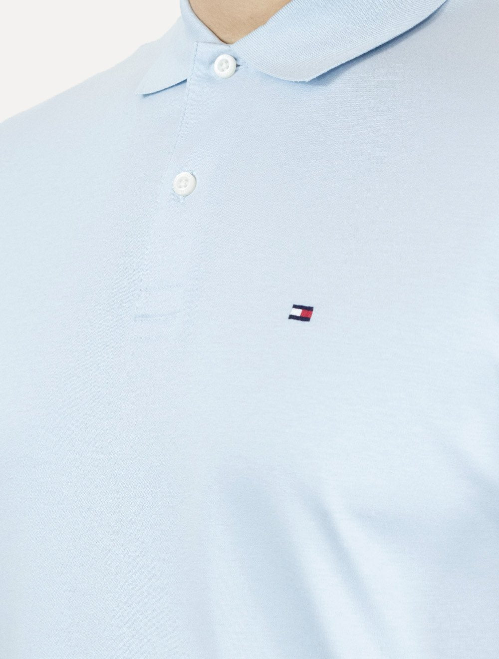 Polo Tommy Hilfiger Masculina Interlock Liquid Azul Claro