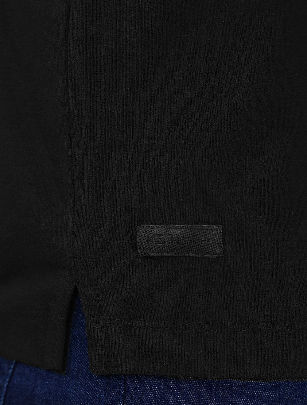 Camiseta K&J Black Cotton Flex Slim Preto
