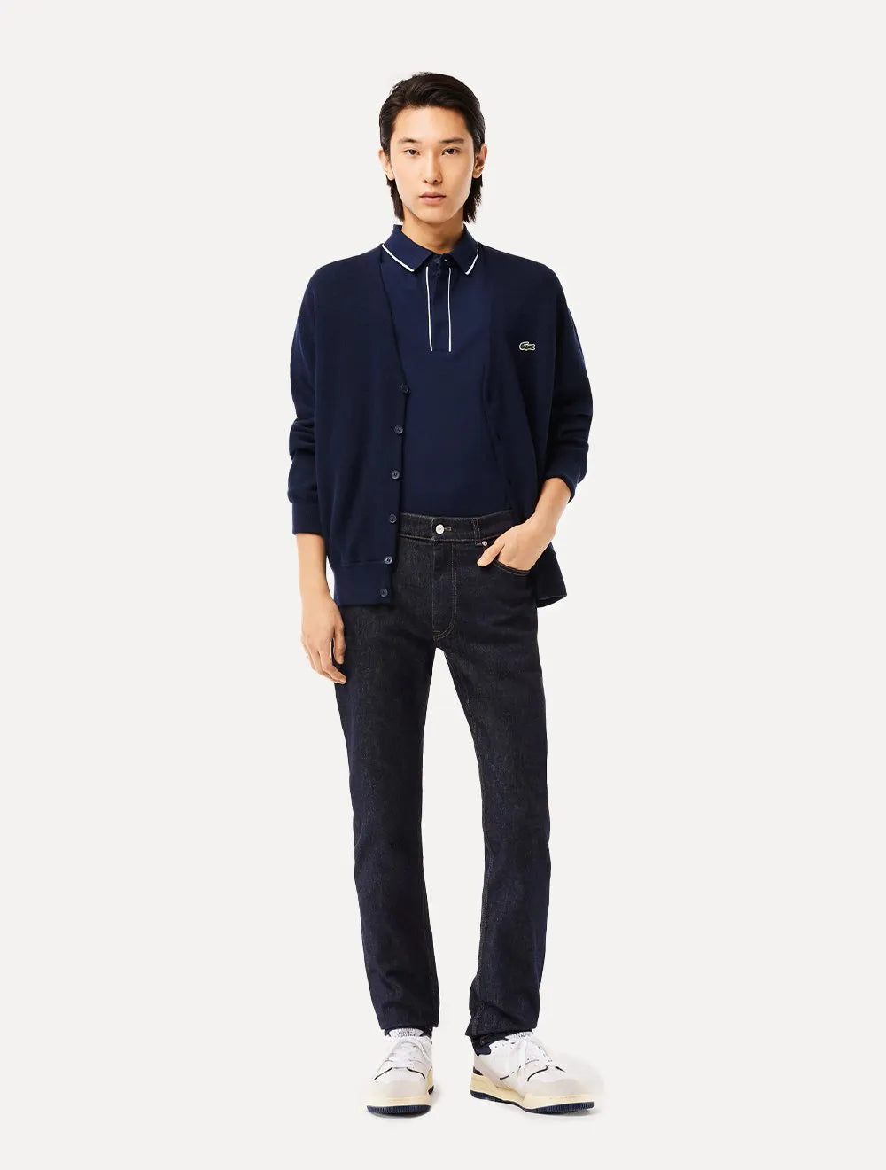 Calça Lacoste Masculina Jeans Classic Slim Fit Azul Marinho