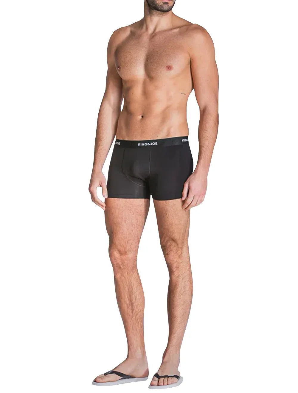 Cueca King & Joe Boxer Lisa Black Waist Logo Preta Pack 2UN