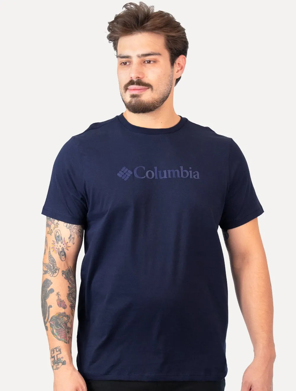 Camiseta Columbia Masculina Regular Logo Branded Shadow Azul Marinho