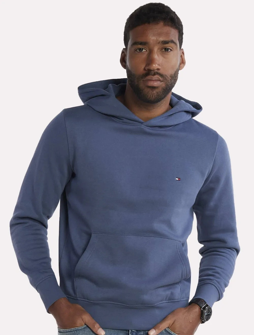 Moletom Tommy Hilfiger Masculino Flag Logo Hoody Azul Índigo