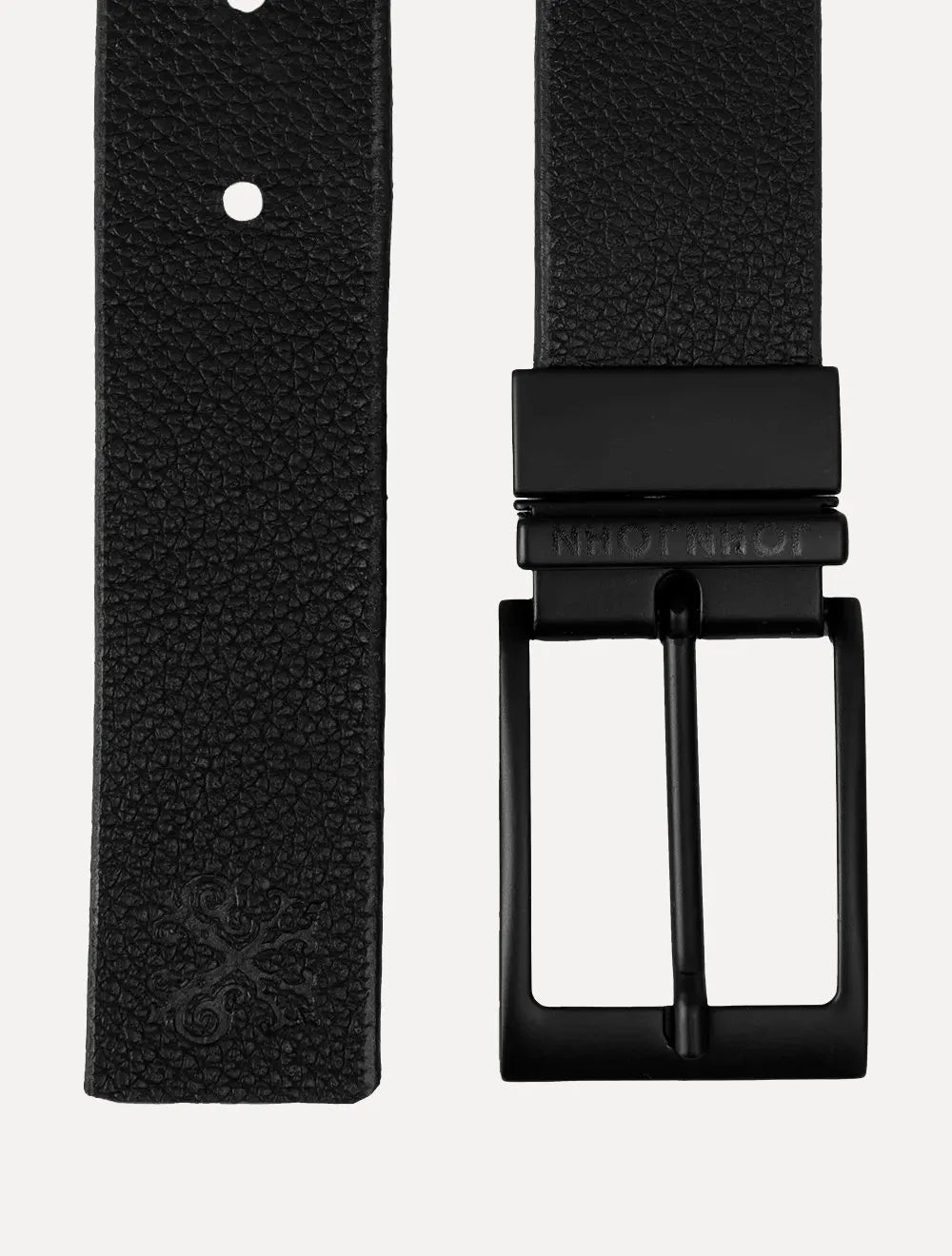 Cinto John John Masculino Couro Double Face Luke Preto